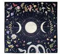 Eayoly Cartas Tarot, Tarot Celta Triple Luna Mantel Cartas Tarot con Patrones Lunares trifásicos Tapete Cartas Tarot Cuadrado, 64×64cm