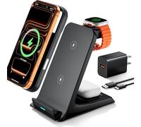 Eazpower Estación de Carga inalámbrica 3 en 1, estación de Carga para Apple con 18 W, Compatible con 15/14pro/13/12/Pro iWatch SE/S8/8/7/6/5/4/3/2 y Air Pods 3/2/pro