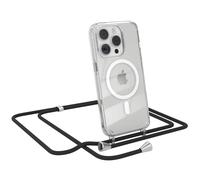 EAZY CASE - Cadena para móvil Compatible con iPhone 15 Pro, Cadena para Colgar, Funda de teléfono a Prueba de Impactos, Funda de Silicona con Correa en Negro