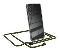 EAZY CASE Cadena para teléfono Compatible con Galaxy S21 Plus 5G Funda Protectora para teléfono y cordón Funda con Correa Elegante Cadena y Funda para Smartphone en Verde - Clips Negro