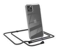 EAZY CASE Cadena para teléfono Compatible con iPhone 11 Pro MAX Funda Protectora para teléfono y cordón Funda con Correa Elegante Cadena y Funda para Smartphone en Gris Negro