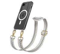 EAZY CASE Cadena para teléfono móvil - Correa de bolsillo ajustable compatible con iPhone 16e, correa para el hombro, cordón para teléfono móvil con funda de silicona, compatible con carga Qi, bolso