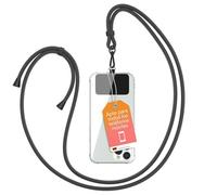 EAZY CASE Cadena Universal para móvil Adecuada Todos los Smartphones Cadena para Colgar Cadena para Smartphone para desplazamientos Cinta de móvil combinable con Todas Las Fundas Negro - Clips Negros