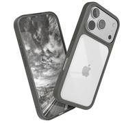 EAZY CASE Clear Hybrid Bumper Carcasa compatible con iPhone 17 Pro, funda protectora ultra resistente a impactos, a los golpes y a los arañazos, fina funda protectora con protección para cámara, color