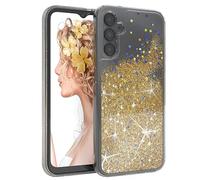 EAZY CASE - Funda Brillante Compatible con Galaxy A14 5G Funda de teléfono de Silicona Ligera Brillante a Prueba de Golpes protección contra caídas en Liquid - Oro