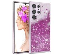 EAZY CASE - Funda Brillante Compatible con Galaxy S23 Ultra Funda de teléfono de Silicona Ligera Brillante a Prueba de Golpes protección contra caídas en Liquid - Lila