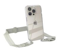 EAZY CASE - Funda con Correa Compatible con iPhone 15 Pro, Funda para móvil con cordón, Funda Protectora, Cadena para móvil para Colgar Alrededor del Cuello en Taupe - Clips Taupe