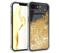 EAZY CASE - Funda con purpurina - compatible con iPhone 16e funda para iPhone 16e funda de silicona ligera brillante carcasa resistente a los golpes como protección contra caídas en líquido - oro