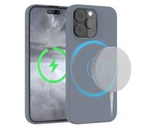EAZY CASE - Funda de Silicona para iPhone 15 Pro MAX con Carga Qi, Suave, a Prueba de Golpes, Cubierta Delgada en TPU, protección para la cámara, con Bordes a Prueba de Impactos, en Azul Acero