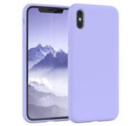 EAZY CASE Funda de silicona premium compatible con iPhone XS Max funda fina con protección de cámara y forro interior funda de silicona funda protectora para teléfono móvil funda blanda morado y azul