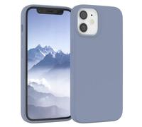EAZY CASE Funda de Silicona Premium para iPhone 12 Mini Funda Fina con protección de cámara y Forro Interior, Funda de Silicona, Funda Protectora, paragolpes, Funda para móvil en Azul Acero
