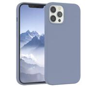 EAZY CASE Funda de Silicona Premium para iPhone 12 Pro MAX Funda Fina con protección de cámara y Forro Interior, Funda de Silicona, Funda Protectora, paragolpes, Funda para móvil en Azul Acero