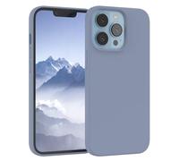 EAZY CASE Funda de Silicona Premium para iPhone 13 Pro Funda Fina con protección de cámara y Forro Interior, Funda de Silicona, Funda Protectora, paragolpes, Funda para móvil en Azul Acero
