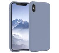EAZY CASE Funda de Silicona Premium para iPhone XS MAX Funda Fina con protección de cámara y Forro Interior, Funda de Silicona, Funda Protectora, paragolpes, Funda para móvil en Azul Acero