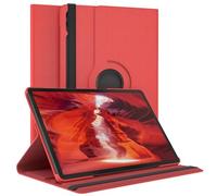 EAZY CASE - Funda para Galaxy Tab S9 FE Plus Protectora Tablet Smart Cover Soporte Giratorio Estuche Plegable 360° rotativo con función Atril Cuero sintético Rojo