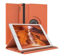 EAZY CASE - Funda para iPad 10,2" 2019/2020/2021 Protectora Tablet Smart Cover Soporte Giratorio Estuche Plegable 360° rotativo con función Atril Cuero sintético Naranja