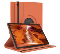 EAZY CASE - Funda para Samsung Galaxy Tab A9 Plus Protectora Tablet Smart Cover Soporte Giratorio Estuche Plegable 360° rotativo con función Atril Cuero sintético Naranja