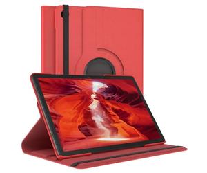 EAZY CASE - Funda para Samsung Galaxy Tab A9 Plus Protectora Tablet Smart Cover Soporte Giratorio Estuche Plegable 360° rotativo con función Atril Cuero sintético Rojo