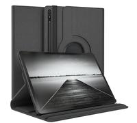 EAZY CASE - Funda para Samsung Galaxy Tab S7 Plus / 5G / S8 Plus Protectora Tablet Smart Cover Soporte Giratorio Estuche Plegable 360° rotativo con función Atril Cuero sintético Negro