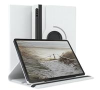 EAZY CASE - Funda para Samsung Galaxy Tab S7 / S8 Protectora Tablet Smart Cover Soporte Giratorio Estuche Plegable 360° rotativo con función Atril Cuero sintético Blanco