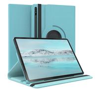 EAZY CASE - Funda para Samsung Galaxy Tab S8 Plus / S7 Plus Protectora Tablet Smart Cover Soporte Giratorio Estuche Plegable 360° rotativo con función Atril Cuero sintético Azul