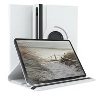 EAZY CASE - Funda para Samsung Galaxy Tab S8 Plus / S7 Plus Protectora Tablet Smart Cover Soporte Giratorio Estuche Plegable 360° rotativo con función Atril Cuero sintético Blanco