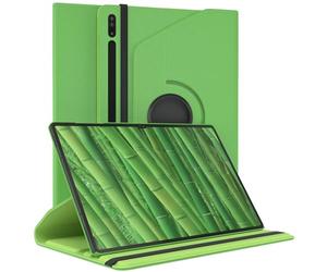 EAZY CASE - Funda para Samsung Galaxy Tab S8 Ultra Protectora Tablet Smart Cover Soporte Giratorio Estuche Plegable 360° rotativo con función Atril Cuero sintético Verde