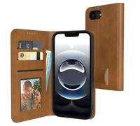 EAZY CASE - Funda plegable para iPhone 16e con protección de cámara, cierre magnético, función atril, tarjetero, ventana de visión, funda premium para teléfono móvil, color marrón claro