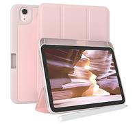 EAZY CASE - Funda Protectora con Soporte para lápiz óptico para iPad Mini 7 (2024) Funda Tapa Tablet Touchpen Smartcase Desmontable Plegable Auto Sleep Wake Up en Rosa