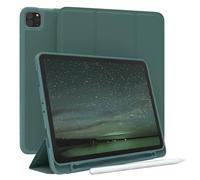 EAZY CASE - Funda Protectora con Soporte para lápiz óptico para iPad Pro 11" (2018/2020/2021/2022) Funda Tapa Tablet Touchpen Smartcase Desmontable Plegable Auto Sleep Wake Up en Verde Noche