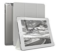 EAZY CASE - Funda Protectora para iPad 2/3 / 4 Smart Cover Tablet Smartcase de pie Funda abatible con función de pie Función Sleep Wake Up Piel sintética Gris