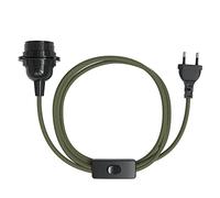 EAZY CASE - Portalámparas E27 con cable de tela [CON INTERRUPTOR] - Casquillo E27 con cable - Portalámparas con interruptor - Cable de lámpara con casquillo - Bombilla con cable - Portalámparas DIY