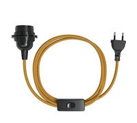 EAZY CASE - Portalámparas E27 con cable de tela [CON INTERRUPTOR] - Casquillo E27 con cable - Portalámparas con interruptor - Cable de lámpara con casquillo - Bombilla con cable - Portalámparas DIY
