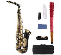 Eb Alto Saxophone latón lacado Oro E Guantes plana Sax 82Z Tipo de clave con la escobilla de tela correa acolchada de casos
