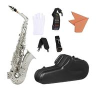 Eb Saxofón Alto Latón Chapado En Plata E Saxofón Plano Instrumento Musical Con Funda De Cuero Boquilla Cañas Saxofón profesional