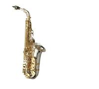 Eb Tune Saxofón Alto E-Flat Niquelado Instrumento Musical Con Llave Dorada Con Estuche (Color : 02)