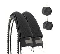 ECOVELO Neumáticos Negros 26 X 1.95 (50-559) 2 Cubiertas Demi Slick 26 x 1,95 + cámaras de Aire, Adultos Unisex, 26