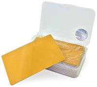 Ebamaz 100 placas de metal de aleación de aluminio de 3.4 x 2.13 x 0.8 pulgadas para grabado láser o impresión de sublimación (dorado, blanco, fino, no apto como tarjeta de visita de lujo).