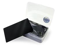 Ebamaz 100 placas de tarjeta de metal de aleación de aluminio de 3.4 x 2.13 x 0.8 pulgadas para grabado láser (negro, blanco, delgado)