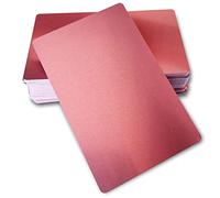 Ebamaz 50 tarjetas de visita de metal de aluminio de 0.45 mm de grosor en blanco de 3.4 x 2.13 pulgadas para grabado láser del cliente (oro rosa, blanco)