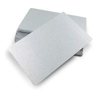 Ebamaz 50 tarjetas de visita de metal de sublimación de 0,45 mm de grosor, de aluminio, para impresión a color, impresión UV, grabado láser personalizado (plata perla)