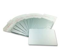 Ebamaz - Placa de metal anodizado para tarjetas de visita, etiqueta para regalo, 86 x 54 x 0,8 mm, color Plata, en blanco, 10 unidades. 86X54X0.8mm (3.4X2.1X0.031 inch)