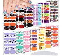 EBANKU 13 Hojas Halloween Autoadhesivas Pegatinas Uñas Decorativas Nail Stickers Calabaza Calavera Full Cover Nail Art Stickers Etiqueta Adhesiva Uñas Cubierta Completa Sticker para DIY Diseño