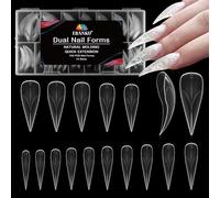 EBANKU 150PCS Moldes Uñas, Reutilizable Dual Nail Forms Eagle Claw Moldes Uñas Polygel Acrilicas Uñas Postizas para Herramientas de Manicura de Extensión de Uñas, 15 Tamaños