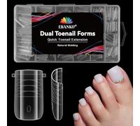 EBANKU 240PCS Moldes Uñas para Pedicura, Cuadrado Largo Dual Nail Forms Reutilizables Moldes uñas Polygel Acrilicas Uñas Postizas para uñas Pies Herramientas de Manicura de Extensión de Uñas