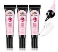 EBANKU 3PCS Sólido Pegamento Uñas Postizas Super Fuerte, Pegamento para Uñas Acrílicas, Pegamento de Uñas Nail Glue Tips uñas Gel, Secado Rápido y de Larga Duración(No necesita lámpara UV)