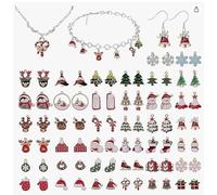 EBANKU 76 Piezas Charm Lindos Colgante Esmalte Accesorios De Aleación DIY Anciano árbol de Navidad Muñeco de Nieve Ciervos para de la Joyería de Bricolaje, Llaveros, Pulseras, Collares, Pendientes (A)