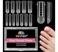 EBANKU Moldes de uñas de gel Poly para dedos de los pies, formas cuadradas largas dobles para pedi, extensión de uñas de gel de poli gel, puntas reutilizables