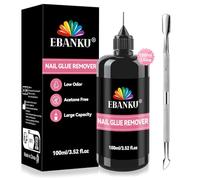 EBANKU - Removedor de pegamento de uñas de 100 ml para uñas a presión, sin acetona, removedor de esmalte de uñas, removedor multifuncional para puntas de uñas, removedor de pegamento suave para salón
