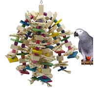 EBaokuup Juguete masticable grande para loros, bloques de nudos, juguete de mordida de jaula de pájaros para cacatúas gris africano, guacamayos y una variedad de loros amazónicos (grande)